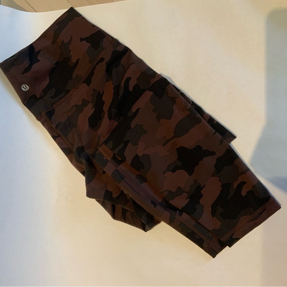 lululemon athletica Black and Brown Camo Leggings